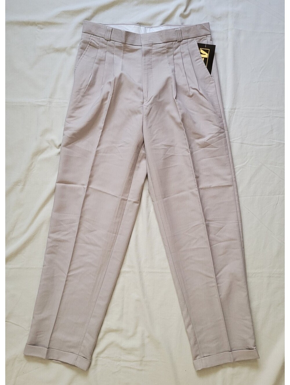 Artitec Men's 34x32 Light Gray Pleated Dress Pants High Waist NEW Vintage
